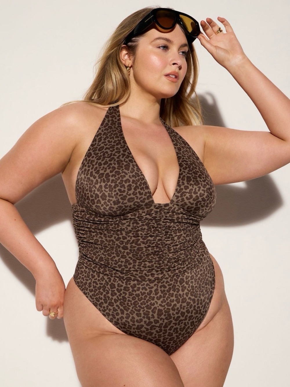Yitty one piece new swim size 1x brown print